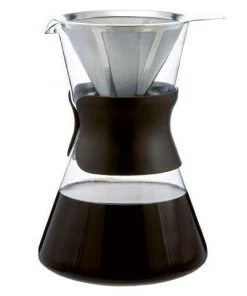 Accessories GROSCHE Portland Pour Over Coffee Maker Brown Sleeve Permanent Stainless Steel Filter 1000ml