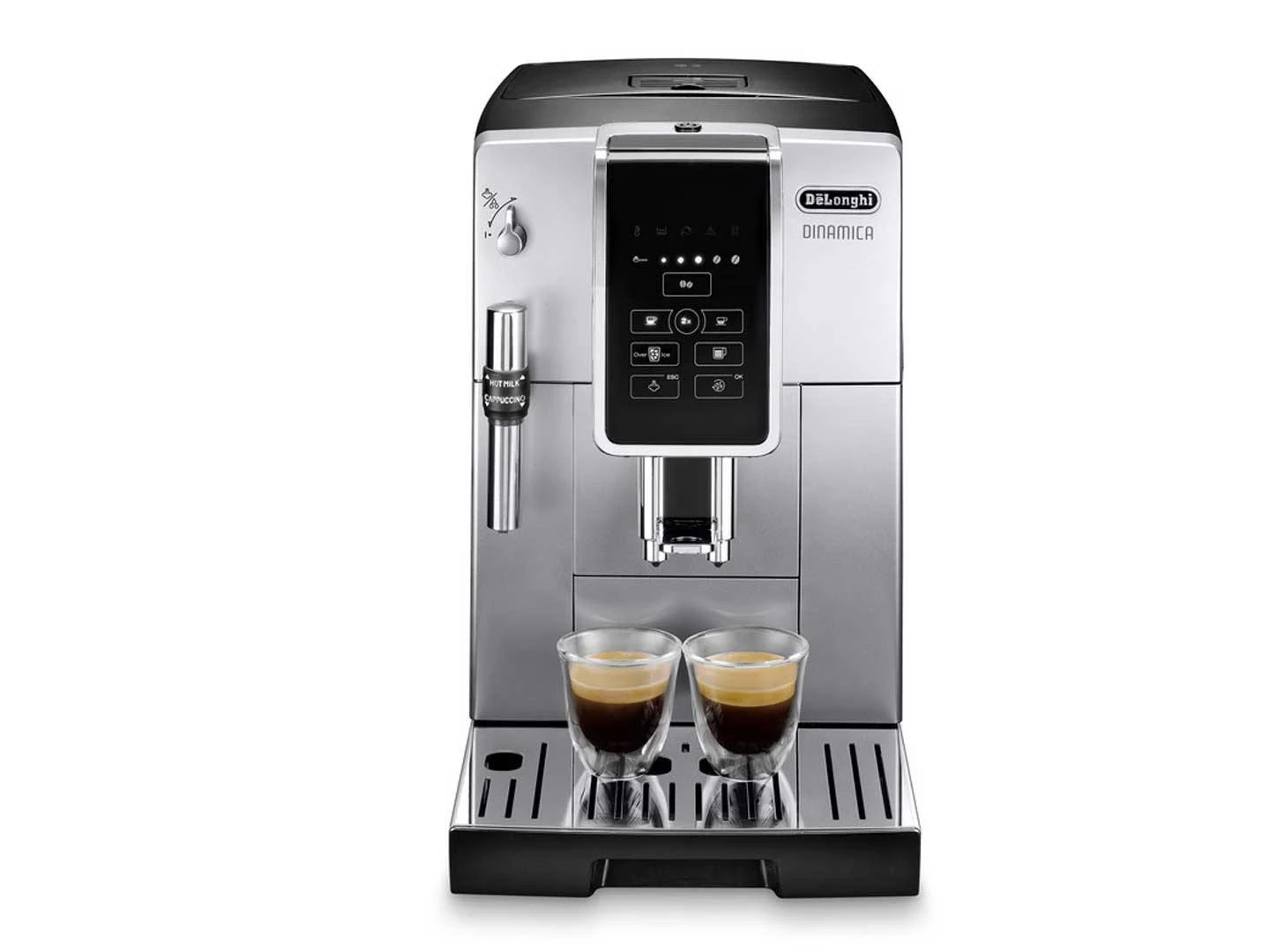 Delonghi Coffee Machines Delonghi Dinamica ECAM35025SB Automatic Coffee & Espresso Machine With Iced Coffee + Adjustable Milk Frother – Silver 1 Delonghi Coffee Machines Delonghi Dinamica ECAM35025SB Automatic Coffee & Espresso Machine With Iced Coffee + Adjustable Milk Frother – Silver