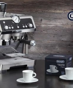 Delonghi Accessories De'Longhi Italian Espresso Demitasse Cups & Saucers By Tognana, Porcelain, Set Of 2, 2.4 Oz - DLSC308