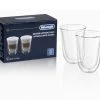 Delonghi Accessories De'Longhi Latte Macchiato Cups, Double Wall Thermal Glasses, 7.5 Oz, Set Of 2