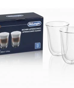 Delonghi Accessories De'Longhi Latte Macchiato Cups, Double Wall Thermal Glasses, 7.5 Oz, Set Of 2