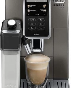 Delonghi Coffee Machines Home Super Automatic Delonghi Dinamica Plus, Smart Coffee & Espresso Machine With Coffee Link Connectivity App + Automatic Milk Frother, Titanium - ECAM37095TI