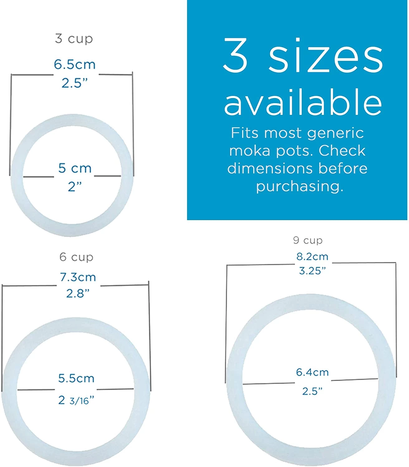 Grosche Milano 6/9 Cup Filter & Silicone Seals 3 Grosche Milano 6/9 Cup Filter & Silicone Seals