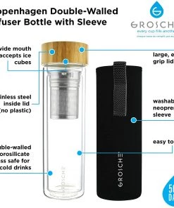 Grosche Accessories Glass Tea Infuser COPENHAGEN - Saturn 450 Ml / 15.2 Fl. Oz