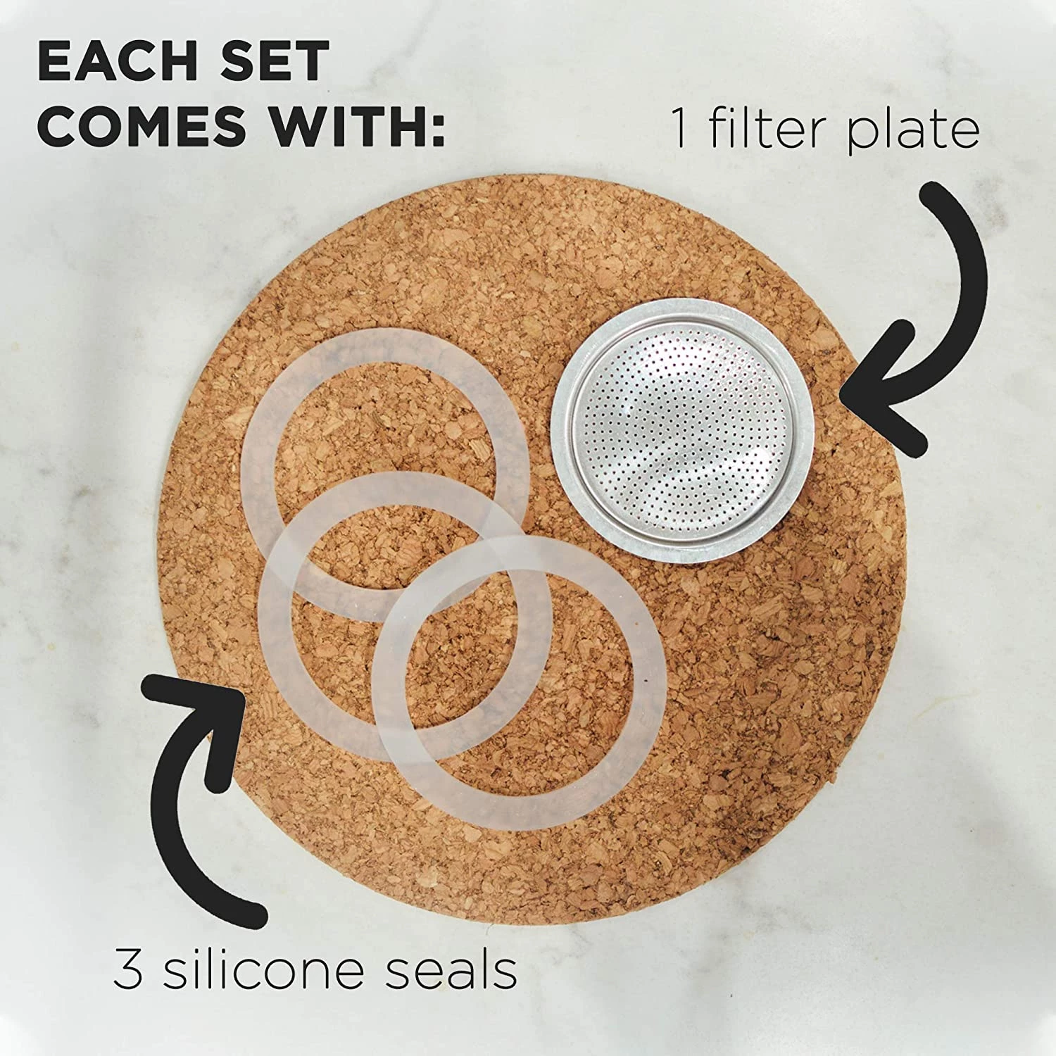 Grosche Milano 6/9 Cup Filter & Silicone Seals 5 Grosche Milano 6/9 Cup Filter & Silicone Seals