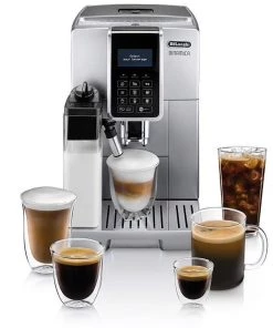 OPEN BOX Delonghi Dinamica With LatteCrema Automatic Coffee & Espresso Machine With Iced Coffee + Automatic Milk Frother, Silver - ECAM35075SI Home Super Automatic
