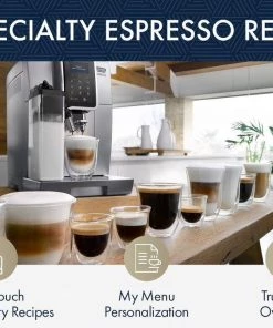 OPEN BOX Delonghi Dinamica With LatteCrema Automatic Coffee & Espresso Machine With Iced Coffee + Automatic Milk Frother, Silver - ECAM35075SI Home Super Automatic