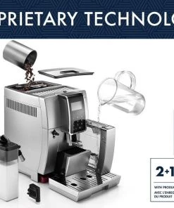 OPEN BOX Delonghi Dinamica With LatteCrema Automatic Coffee & Espresso Machine With Iced Coffee + Automatic Milk Frother, Silver - ECAM35075SI Home Super Automatic