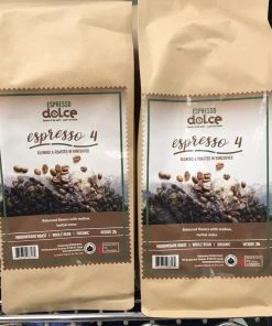 Espresso Dolce Coffee Organic Espresso 4 Coffee Beans - 1LB Coffee/Tea