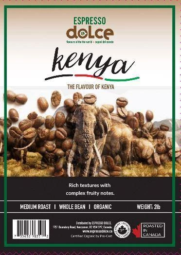 Espresso Dolce Coffee Organic Kenya Beans 2lb 2 Espresso Dolce Coffee Organic Kenya Beans 2lb