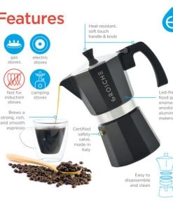 Grosche MILANO Moka Espresso Maker - Black Accessories