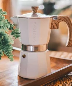 Grosche MILANO Stovetop Espresso Maker - White 9 Cup