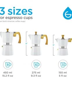 Grosche MILANO STONE Stovetop Espresso Maker - Fosil Grey