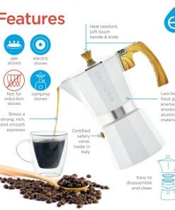 Grosche MILANO STONE Stovetop Espresso Maker - Fosil Grey