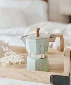 Grosche MILANO STONE Stovetop Espresso Maker - Mint Green