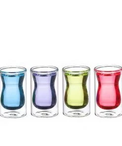 Accessories Glassware: GROSCHE Double Walled Istanbul Glasses - 4 X 90ml/3 Fl. Oz