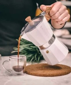 Grosche MILANO Stovetop Espresso Maker - White 9 Cup